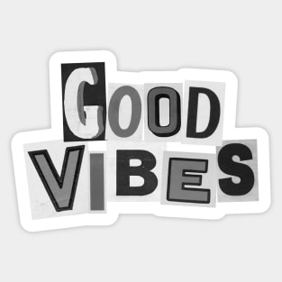 Good Vibes Newspaper Quote Sticker